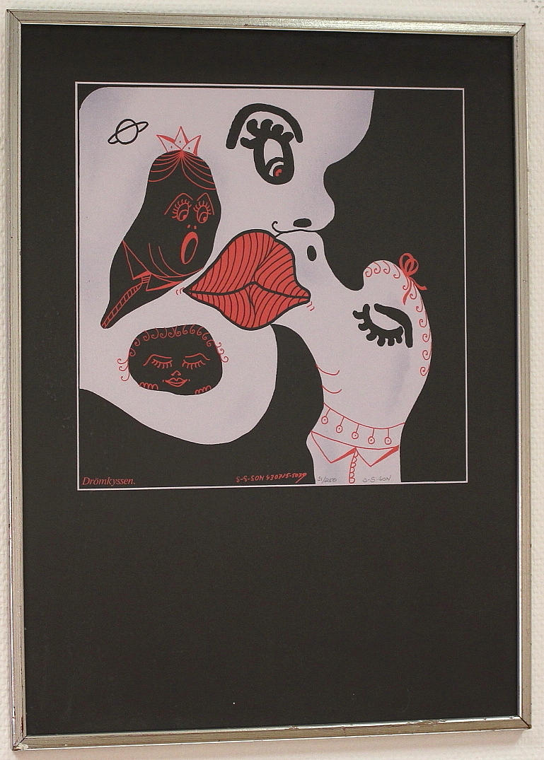 SVEN-GÖRAN SVENSSON. Grafiskt tryck, drömkyssen, signerad och numrerad 31/250.