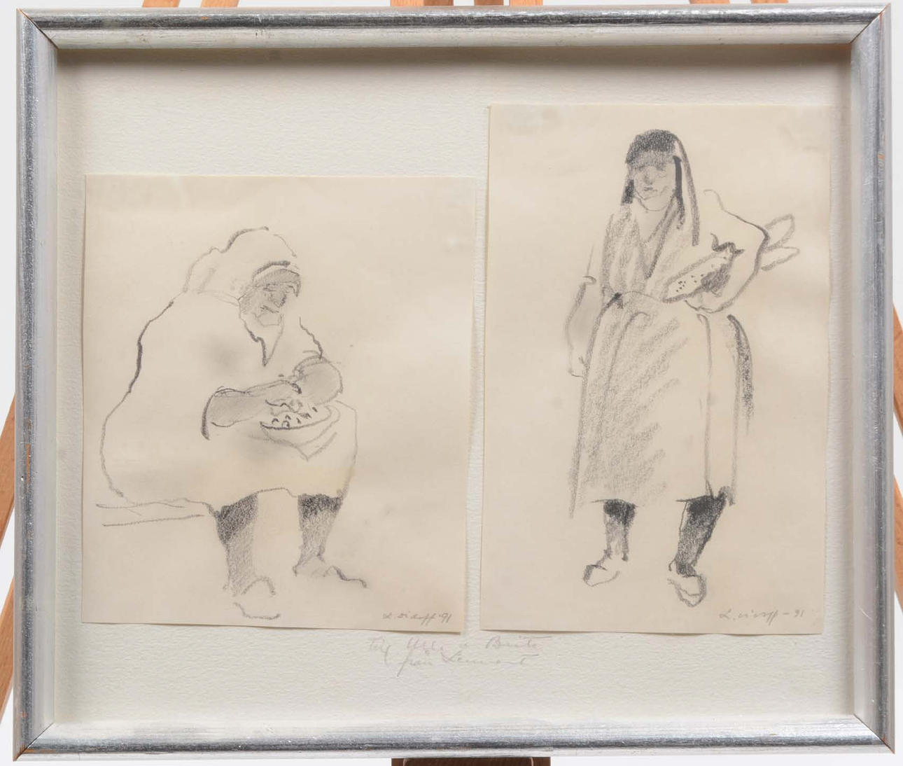 LENNART DIDOFF. 2 tegninger. Kvinder.