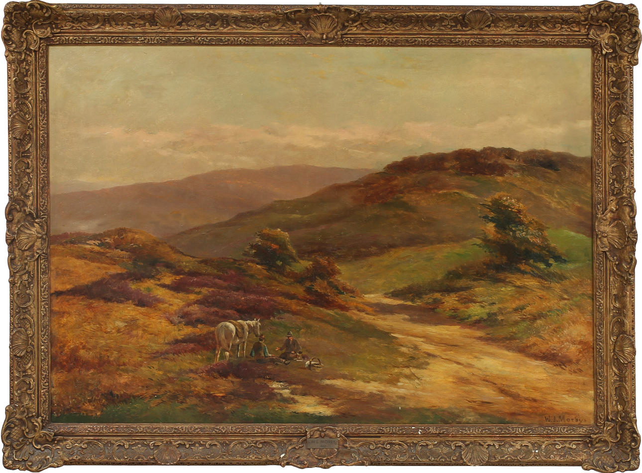 OIDENTIFIERAD KONSTNÄR. Oljemålning, signerad W.L. Morby. Landskap.