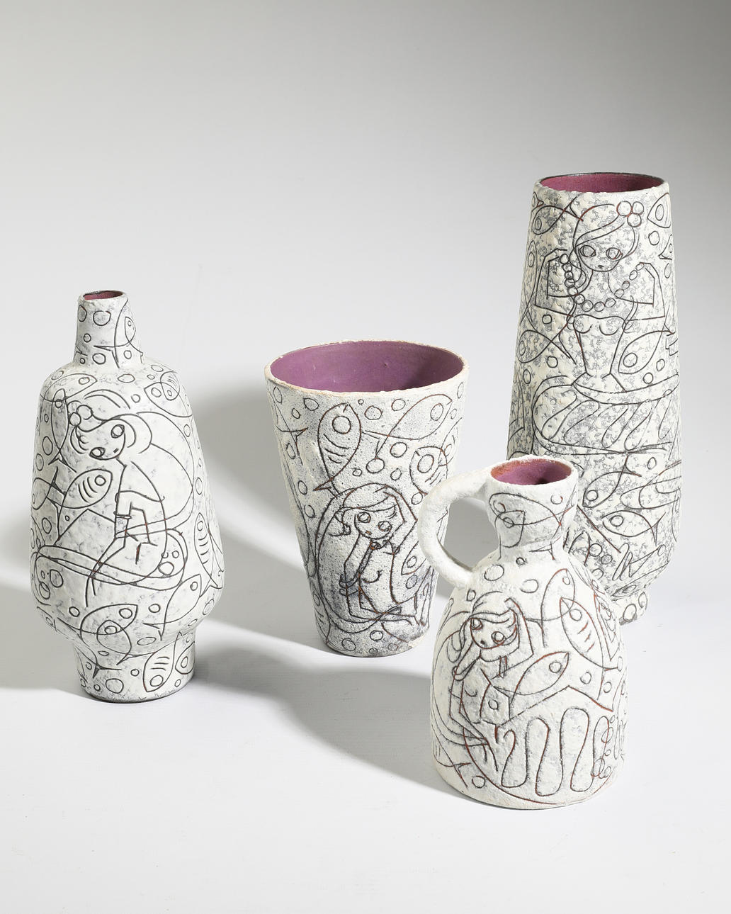 4 vases, Ruscha ceramics, ADELE BOLZ (12-109).