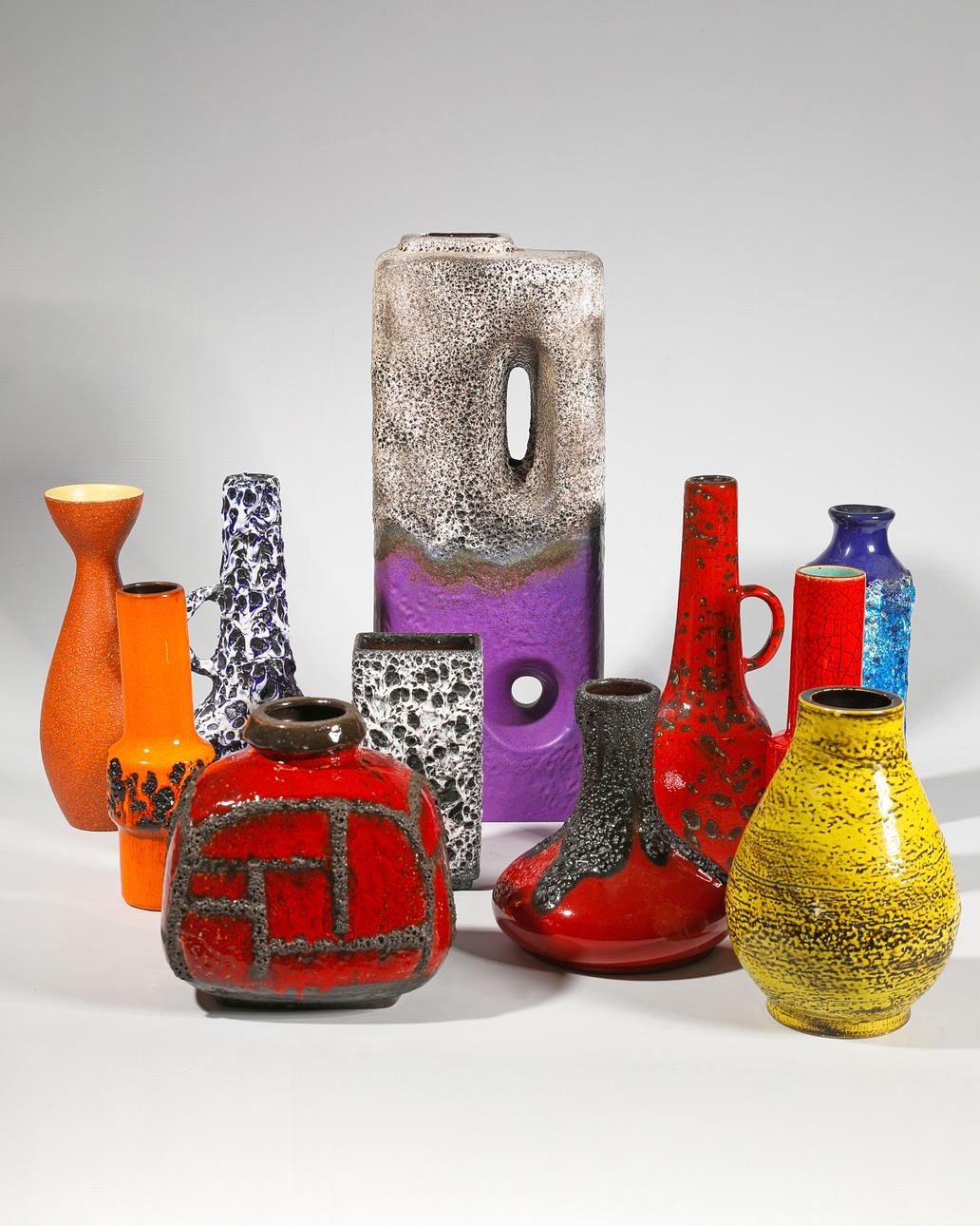 11 ceramics FAT LAVA, WGP, West German Pottery (12-216). Ceramics