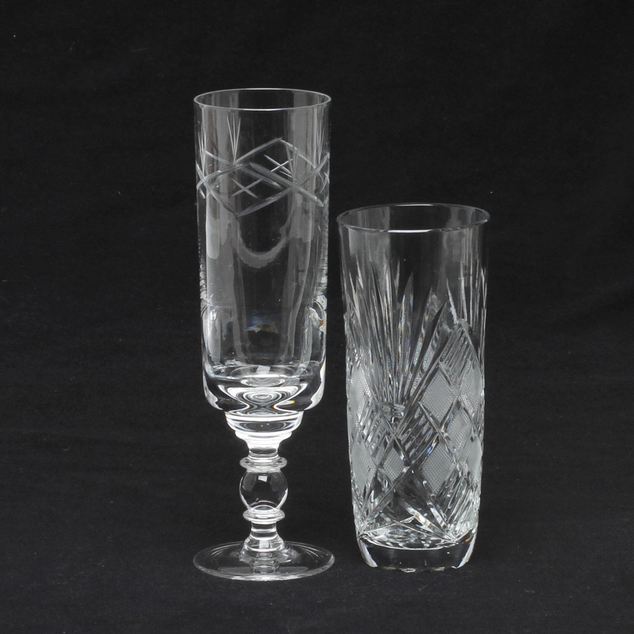 HIGHBALLGLAS 11 st samt CHAMPAGNEGLAS 5 st, 1900-tal.