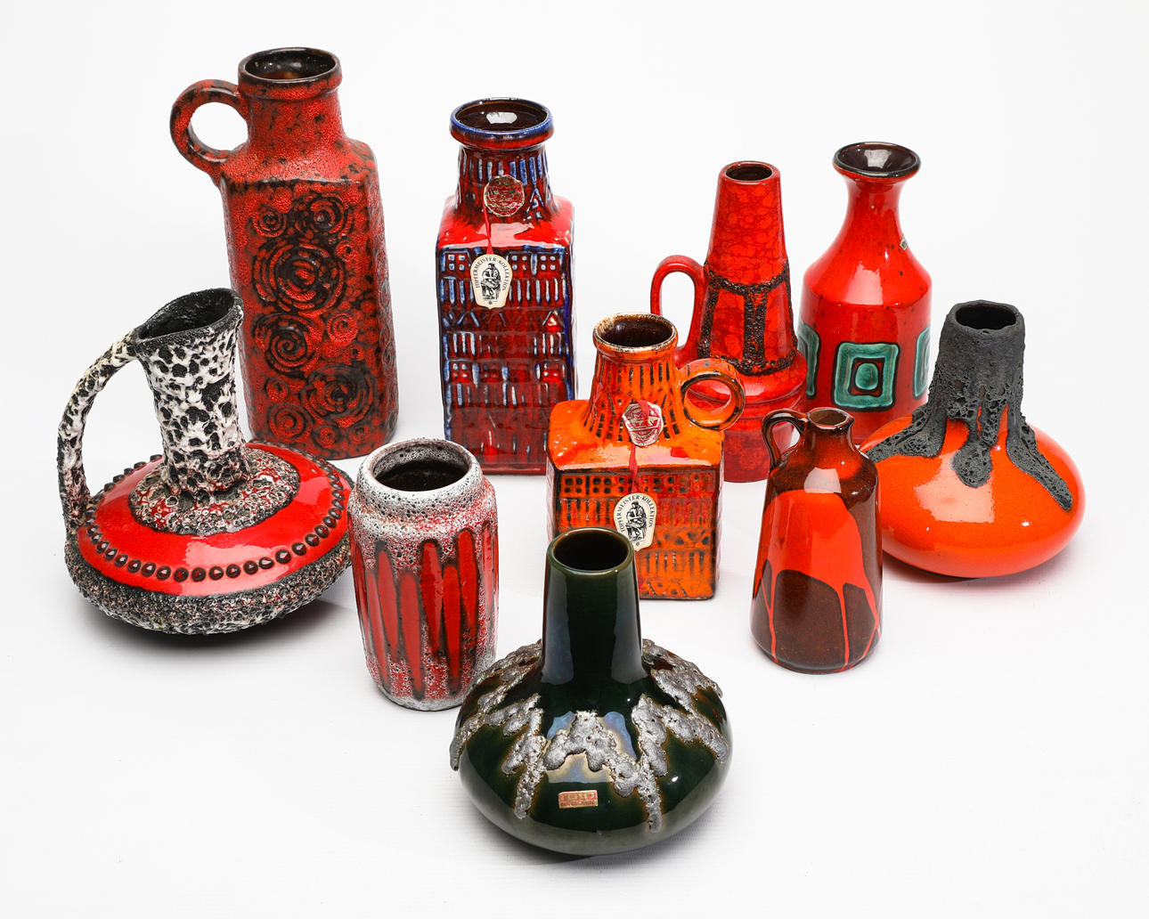 10-piece bundle, Fat Lava (Roth/ Bay/ Scheurich), West Germany