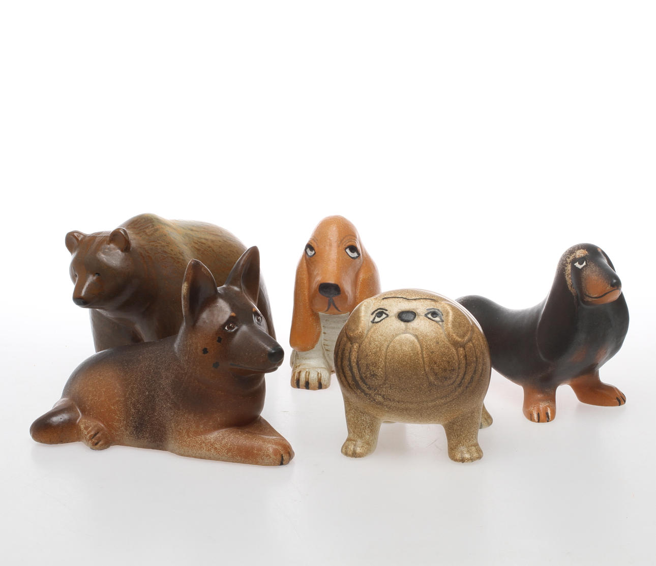 FIGURINER, 5 st, keramik, Lisa Larson mestadels K-Studion Gustavsberg.