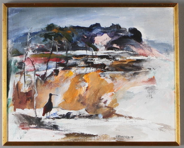 BERNDT WENNSTRÖM. "Storspov", olja på duk, signerad samt daterad -79.