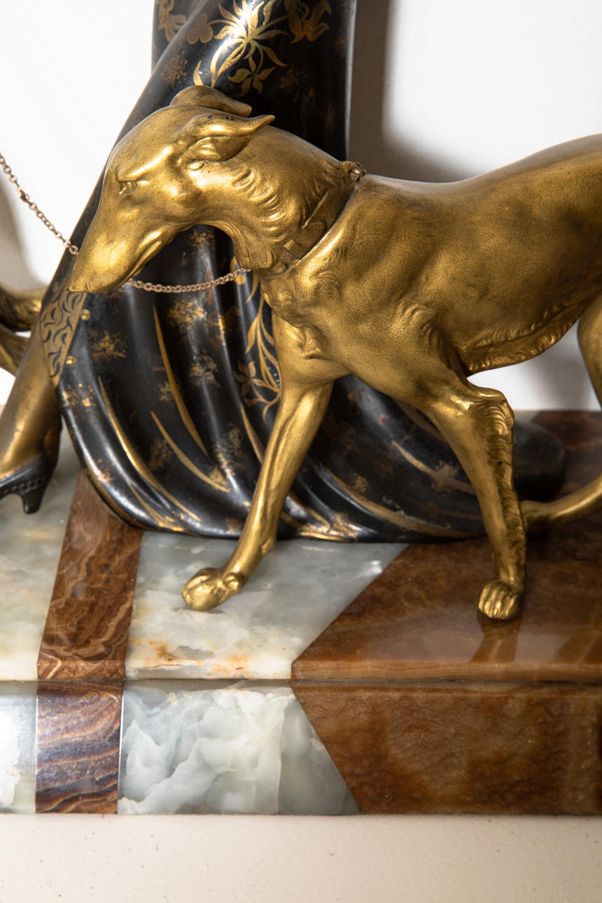 THINCAN Schmiedeeisen Hund Skulptur - Minimalistisches Desktop Ornament 16x13cm