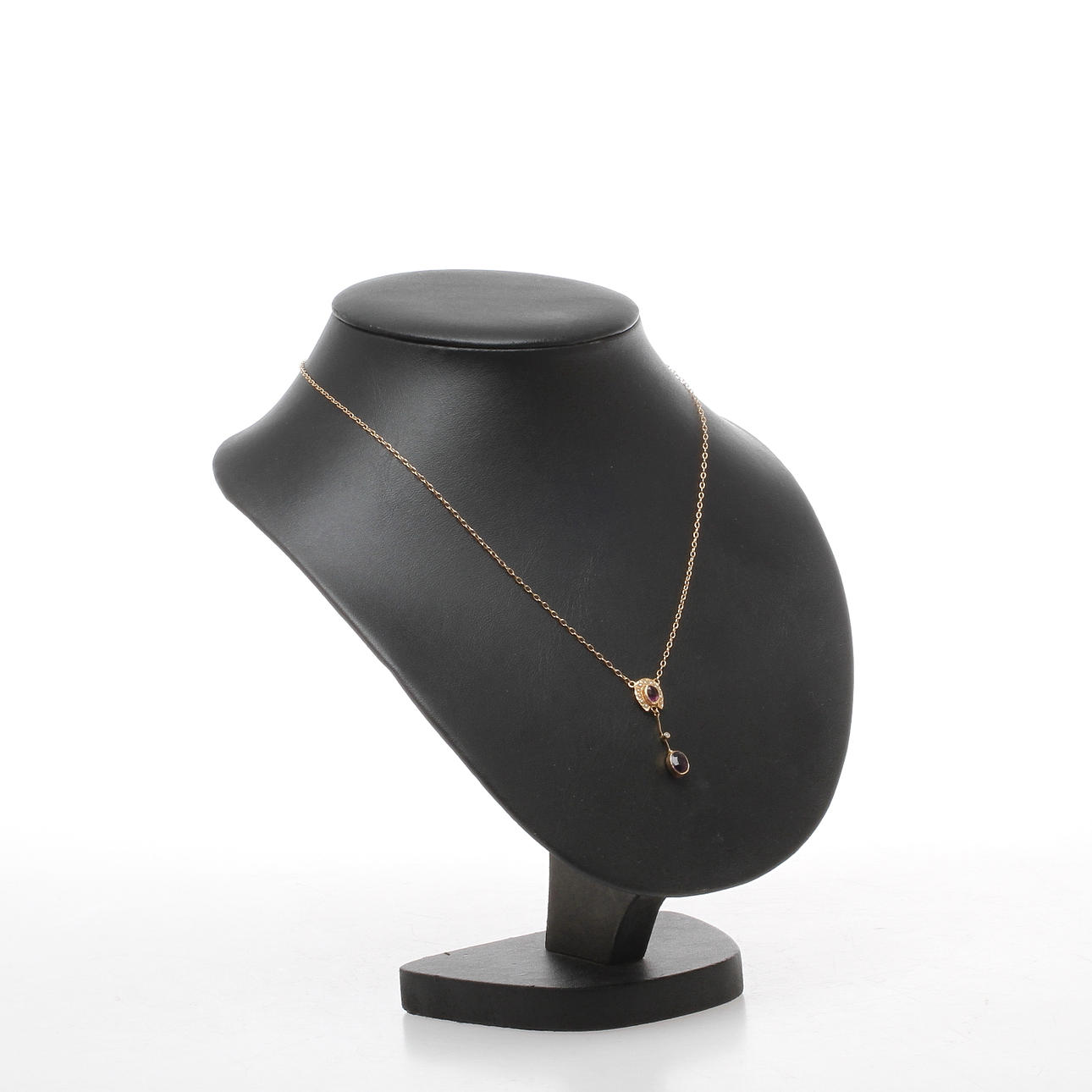 HALSBAND 18k guld med imiterade stenar samt pärlor, 1900-tal.