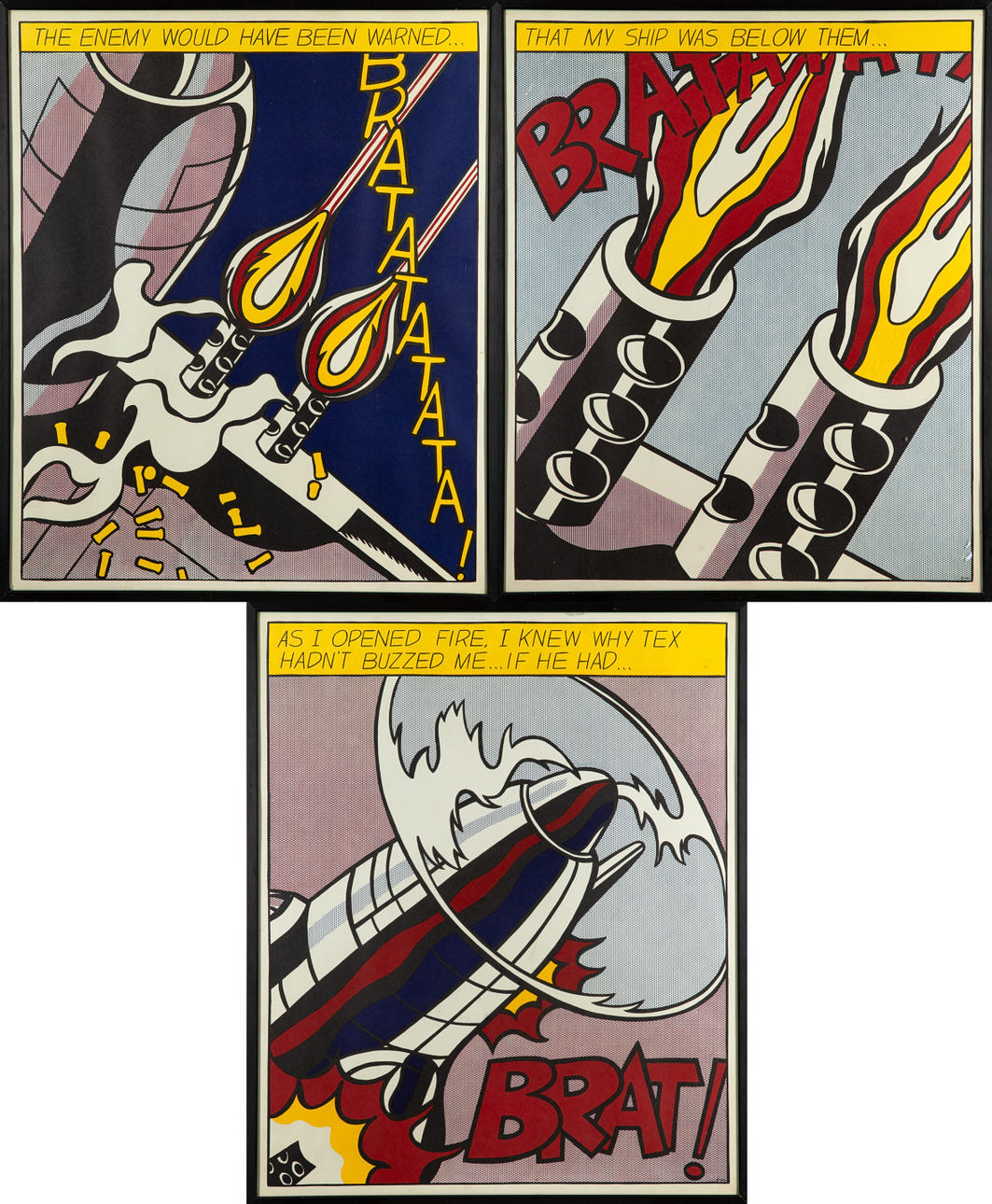 ROY LICHTENSTEIN. As I opened fire (tryptic), 1964, Stedelijk