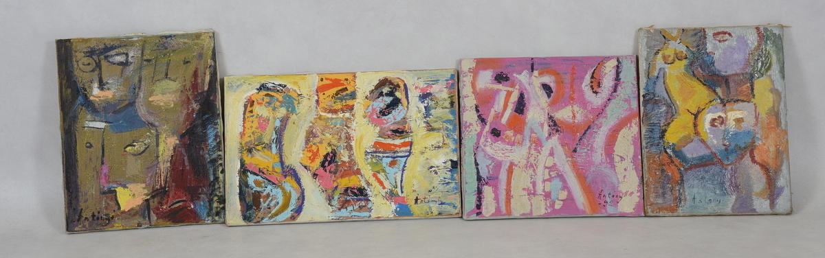 IMRE ANTONYI. Oljor på duk, 4 st.