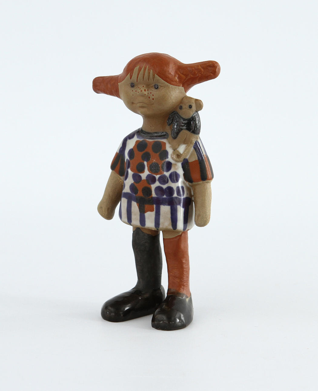 FIGURIN "PIPPI LÅNGSTRUMP", stengods. Lisa Larson, Gustavsberg.
