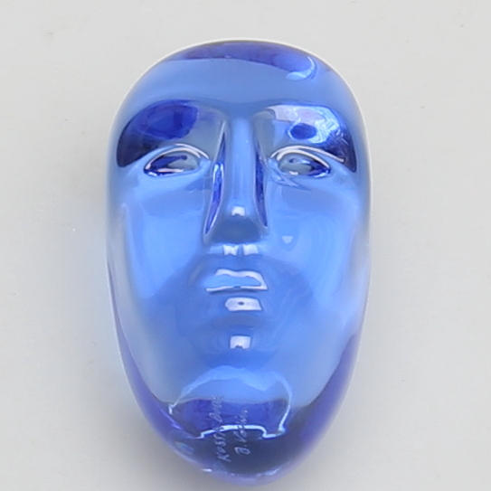 BERTIL VALLIEN. Skulptur. Glas. Ansikte. Signerad Kosta Boda B. Vallien. 1900-talets andra hälft.