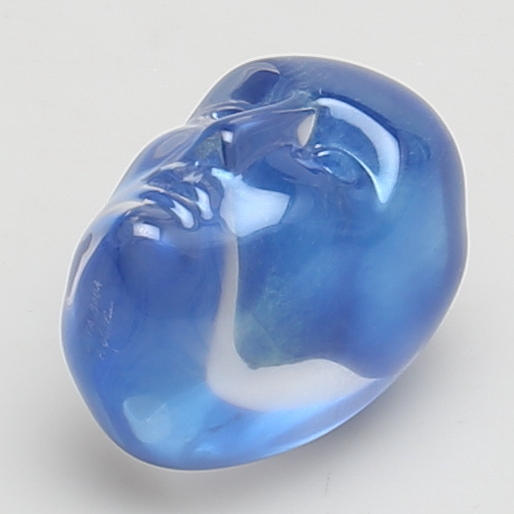 BERTIL VALLIEN. Skulptur. Glas. Ansikte. Signerad Kosta Boda B. Vallien. 1900-talets andra hälft.