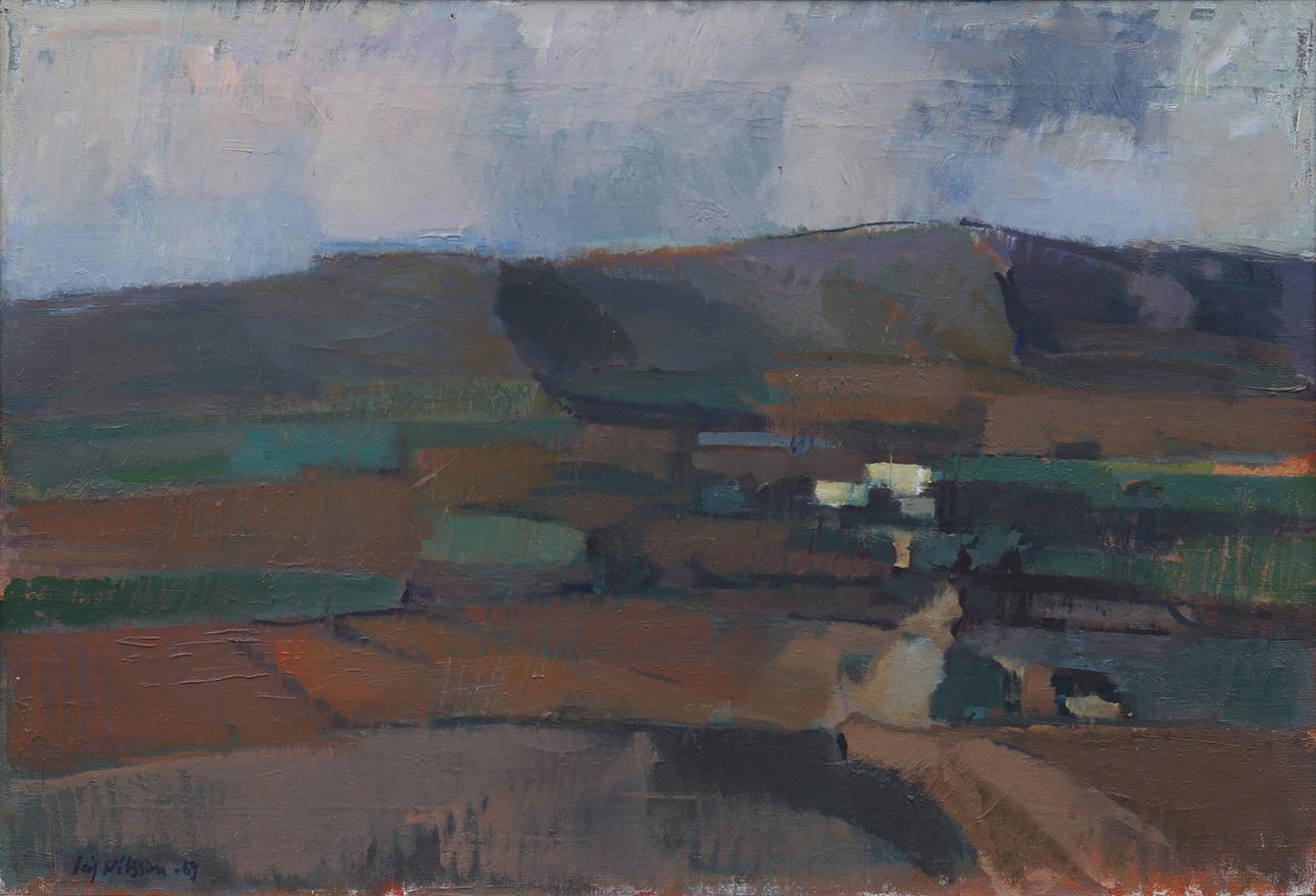 KAJ NILSSON. Landscape, oil on canvas, signed.