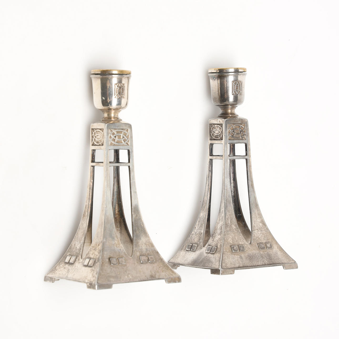 KERZENSTÄNDER, 1 Paar, Jugendstil, WMF.