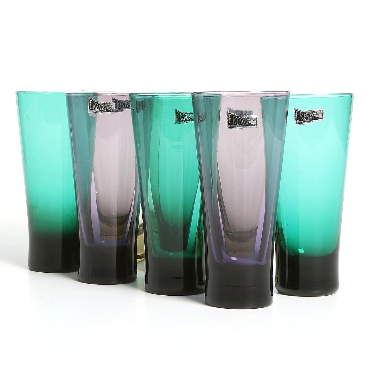 DRINKGLAS, 8 st, John Orvar Lake, Ekenäs, 1950-tal.