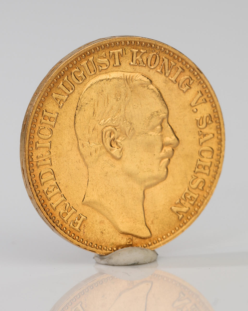 10 Mark GULD, 1907 E, Friedrich August III, EF (10-14).