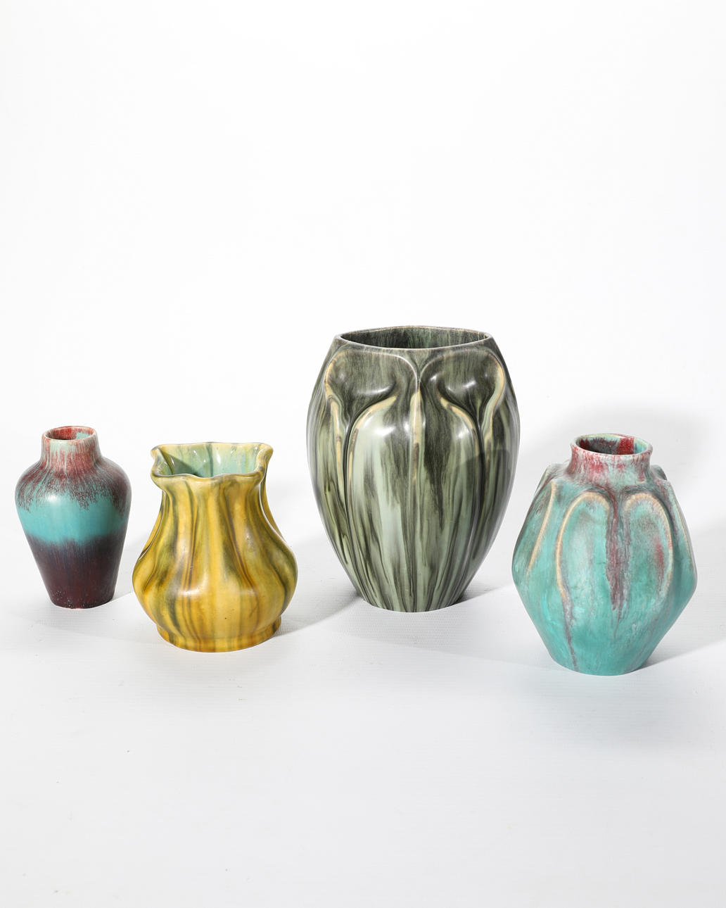 EUGÈNE BAUDIN. 4 Art Nouveau vases (18-2).