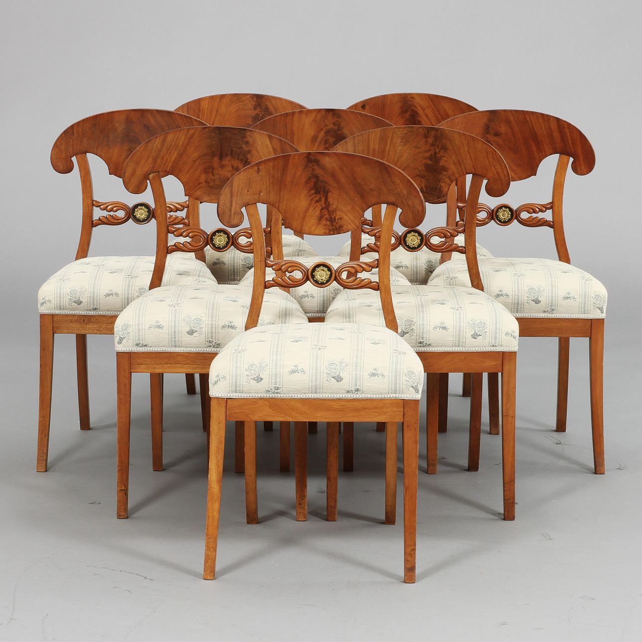 STOLAR, 8 stycken, Karl Johan, 1800-tal.