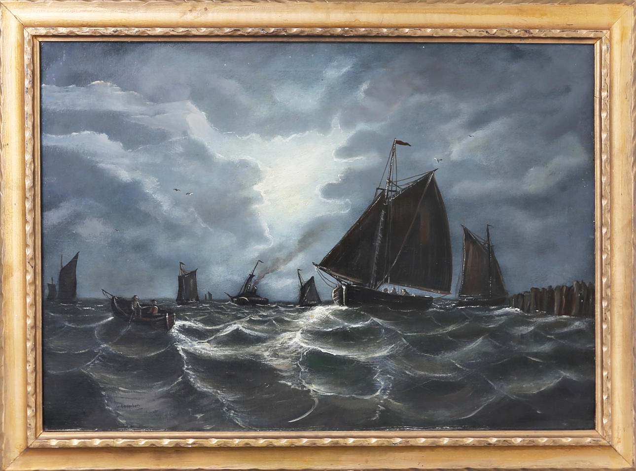 GEORG CHAMBERS JR. Olja på duk, signerad G. Chambers jr, 1800-tal, England.