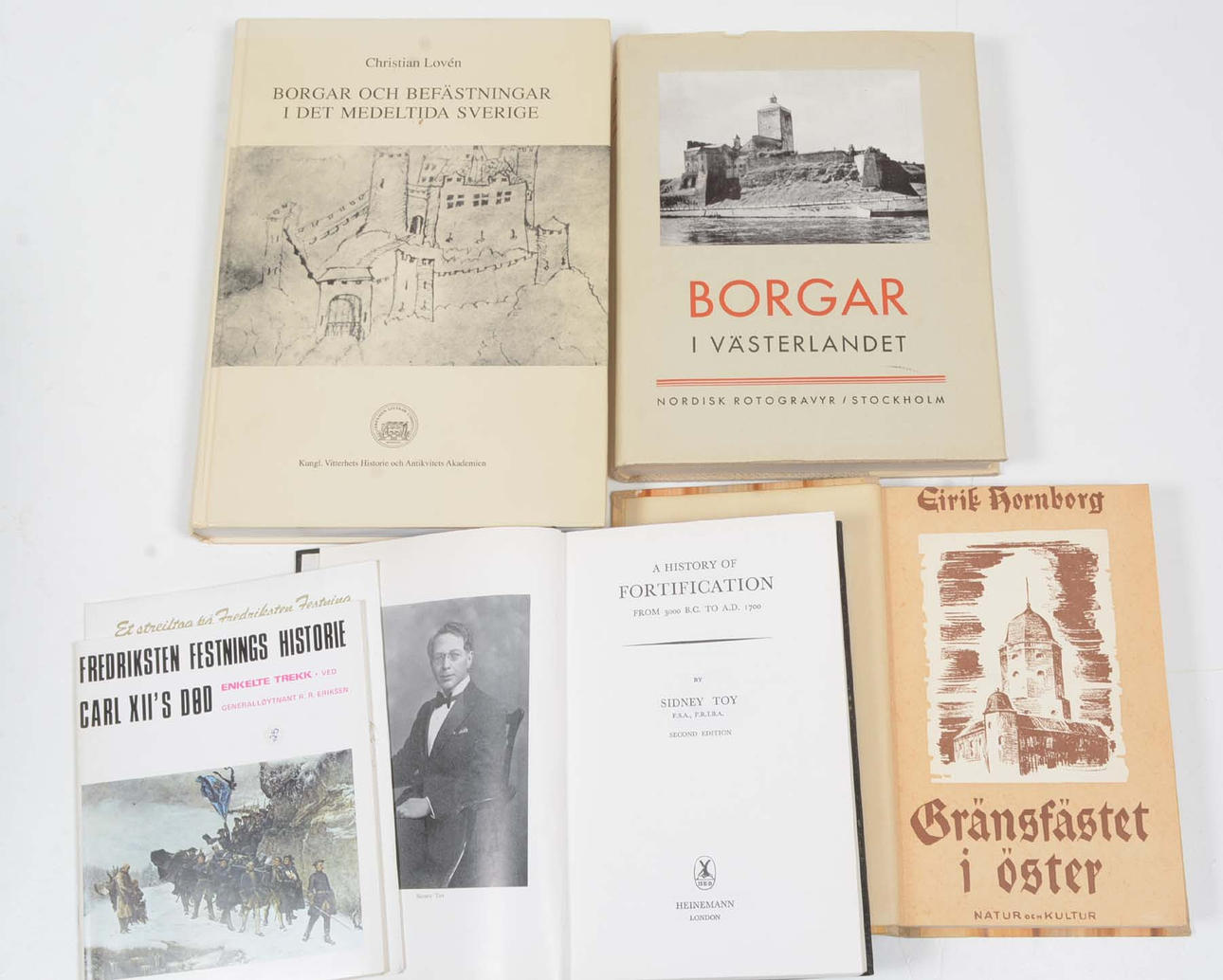 böcker om Borgar och befästningar. 4 vol.