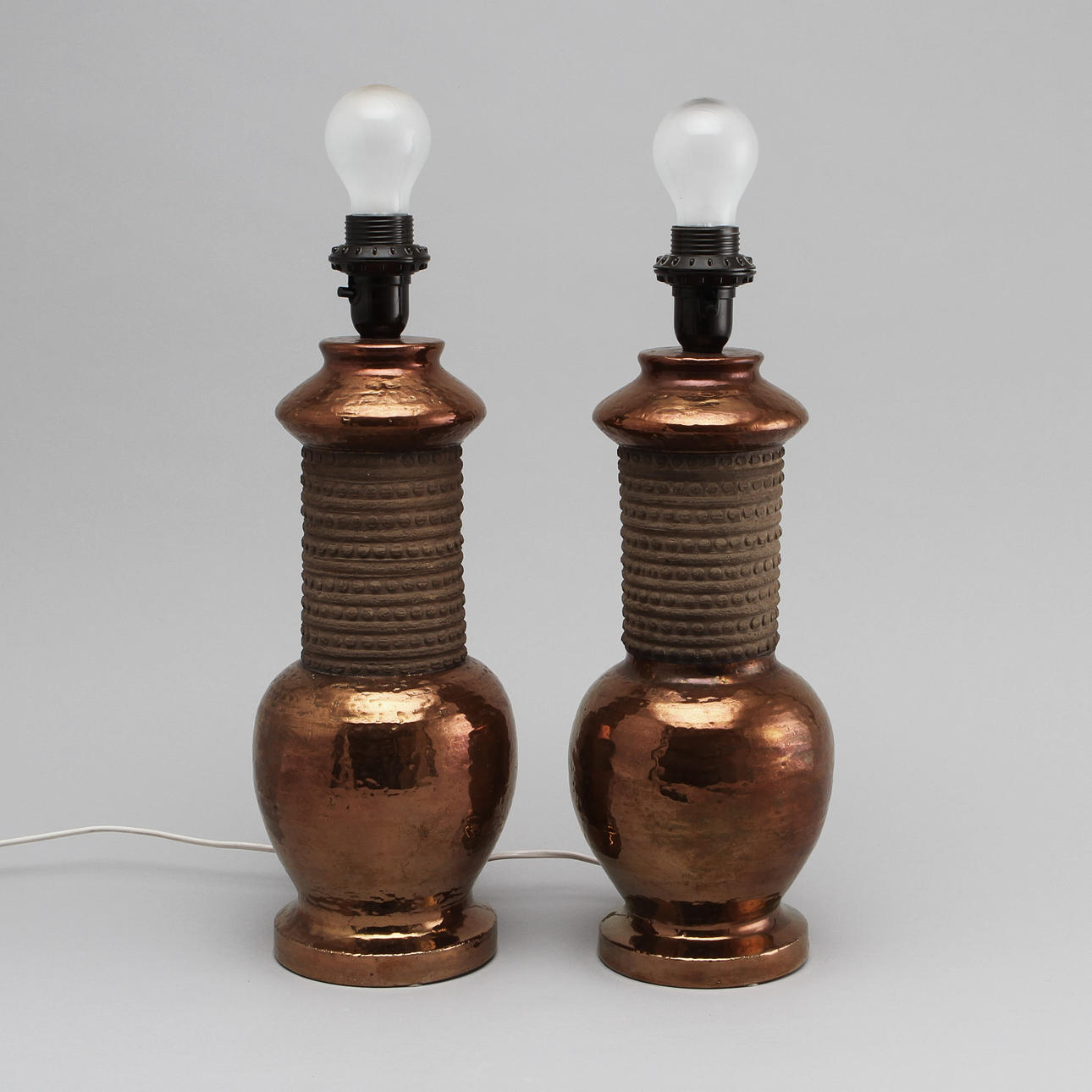 BORDLAMPOR, keramik, 1 par, Bergboms, 1900-tal.