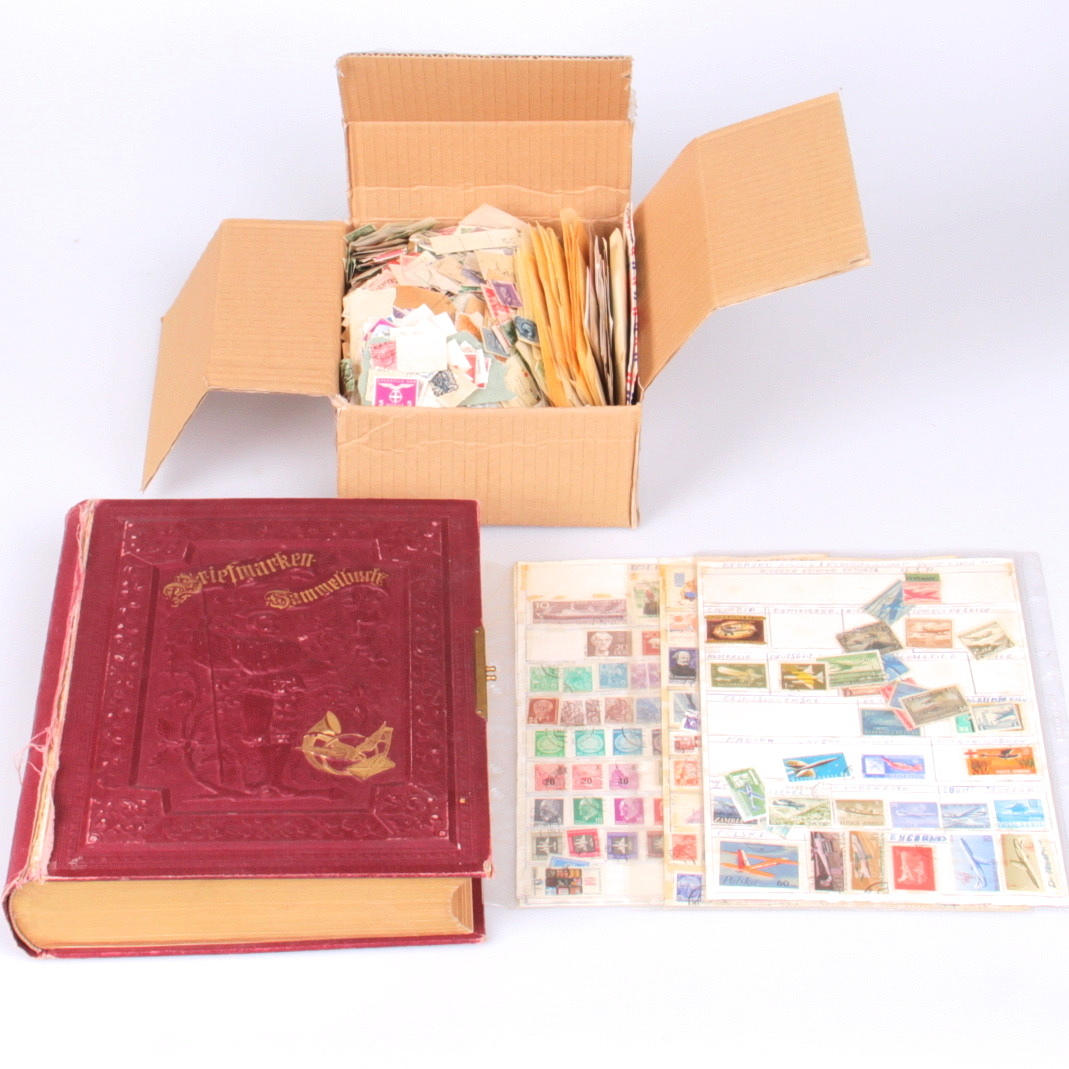 FRIMÄRKEN, samt album med frimärken.