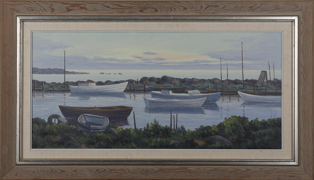 LOLLE LJUNGBERG. Motiv från Landön. Olja på duk. Signerad.