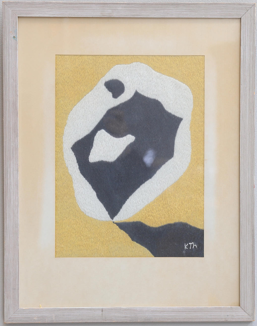 OIDENTIFIERAD KONSTNÄR. Broderi, Abstrakta former, signerad KTH.