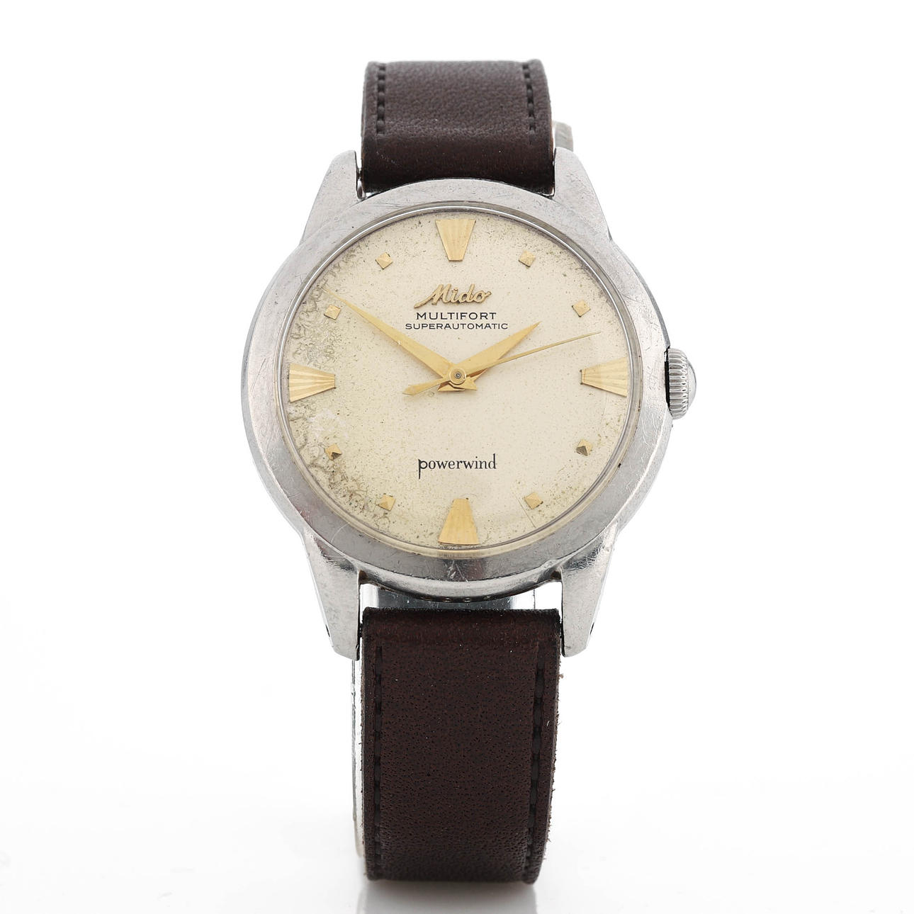MIDO MULTIFORT, Wristwatch, steel, automatic, 1950s.