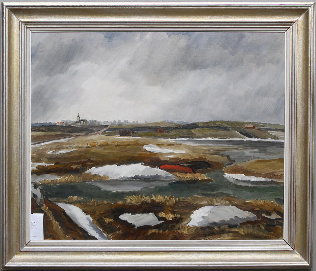 AXEL ANDERSSON. Olja på pannå, signerad och daterad -47.