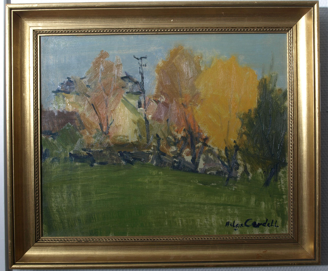 HELGE CARDELL. Olja på duk, "Höstfärger", signerad.