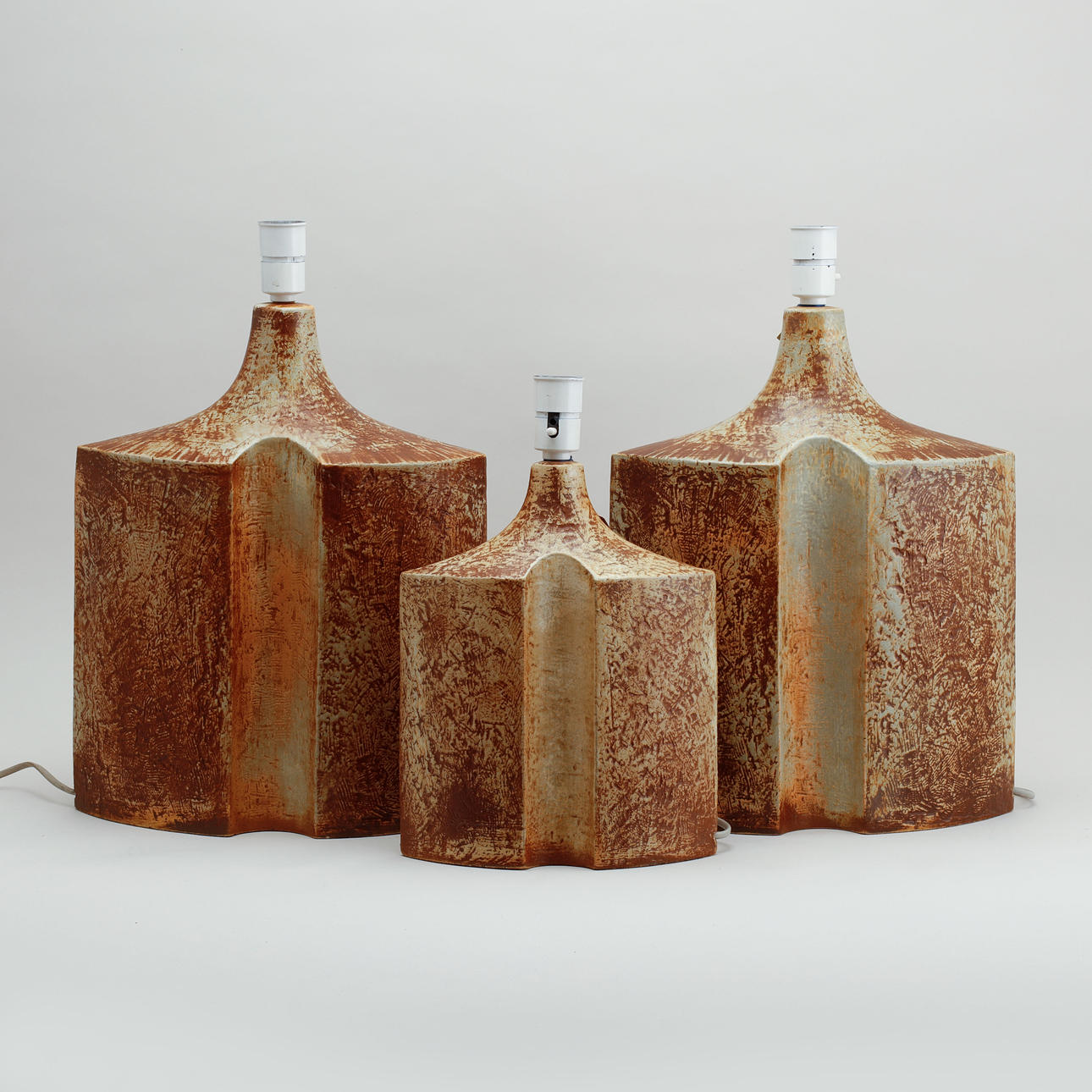 HAICO NITZSCHE. Bordslampor, 3 st, stengods, Söholm, Danmark.