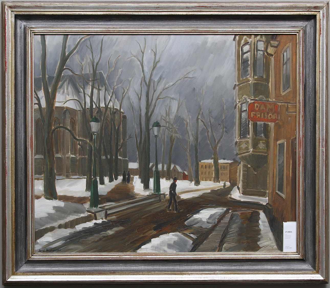 AXEL ANDERSSON. Olja på pannå, signerad.