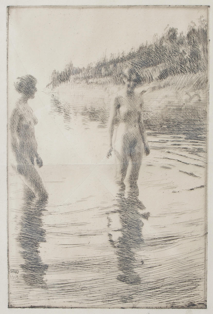 ANDERS ZORN. "Grunt", etsning, enligt uppgift proveniens Anders Zorns tryckare.