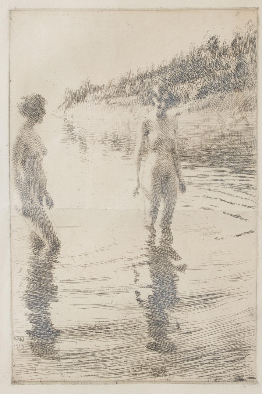 ANDERS ZORN. "Grunt", etsning, enligt uppgift proveniens Anders Zorns tryckare.