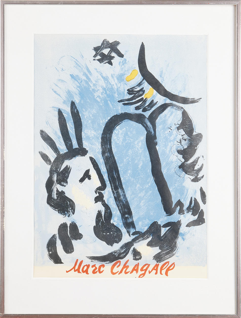 MARC CHAGALL. Lithographic poster, "Moïse", 1960, 500 copies.
