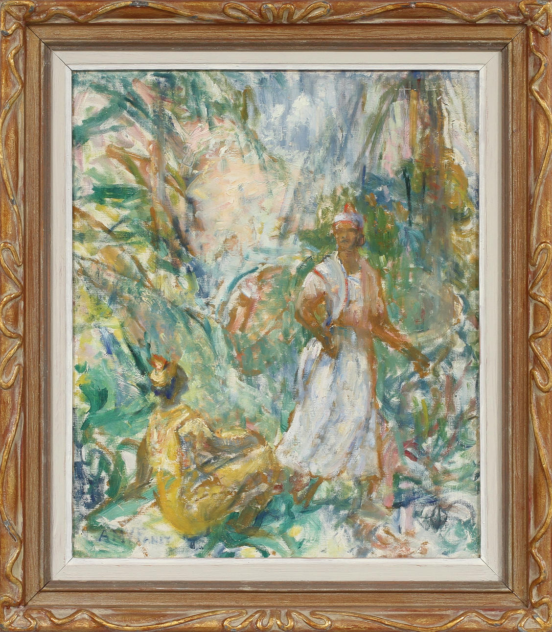 ANNE-MARIE VIELLARD FANET. olja på duk, sign.