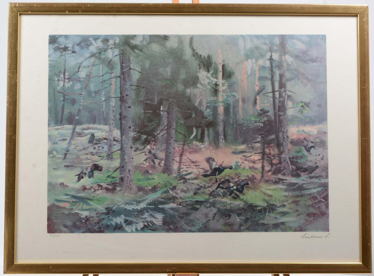 LINDORM LILJEFORS. Bird hunting. Lithograph.