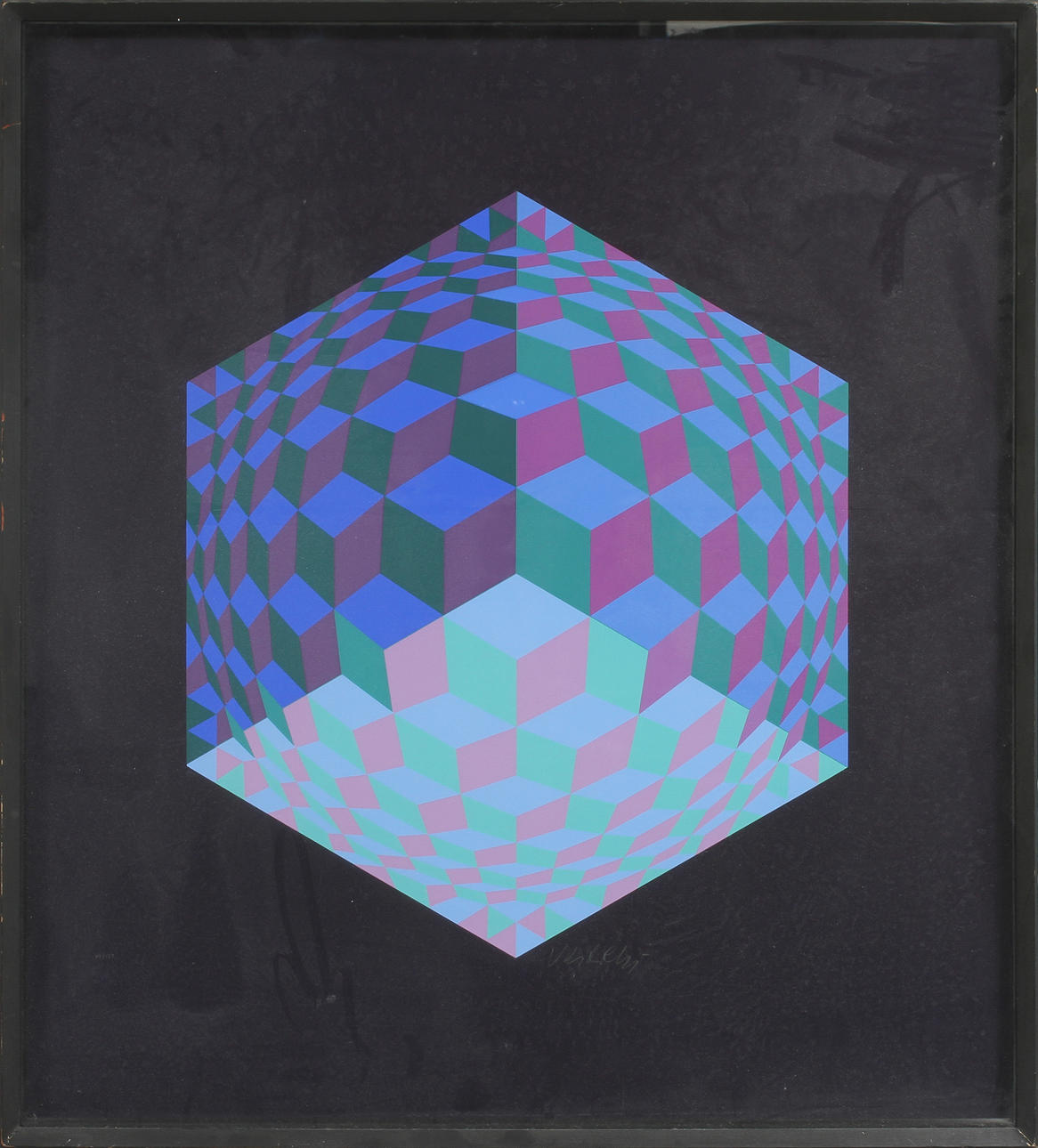 VICTOR VASARELY. färglitografi, sign o numr 99/150.