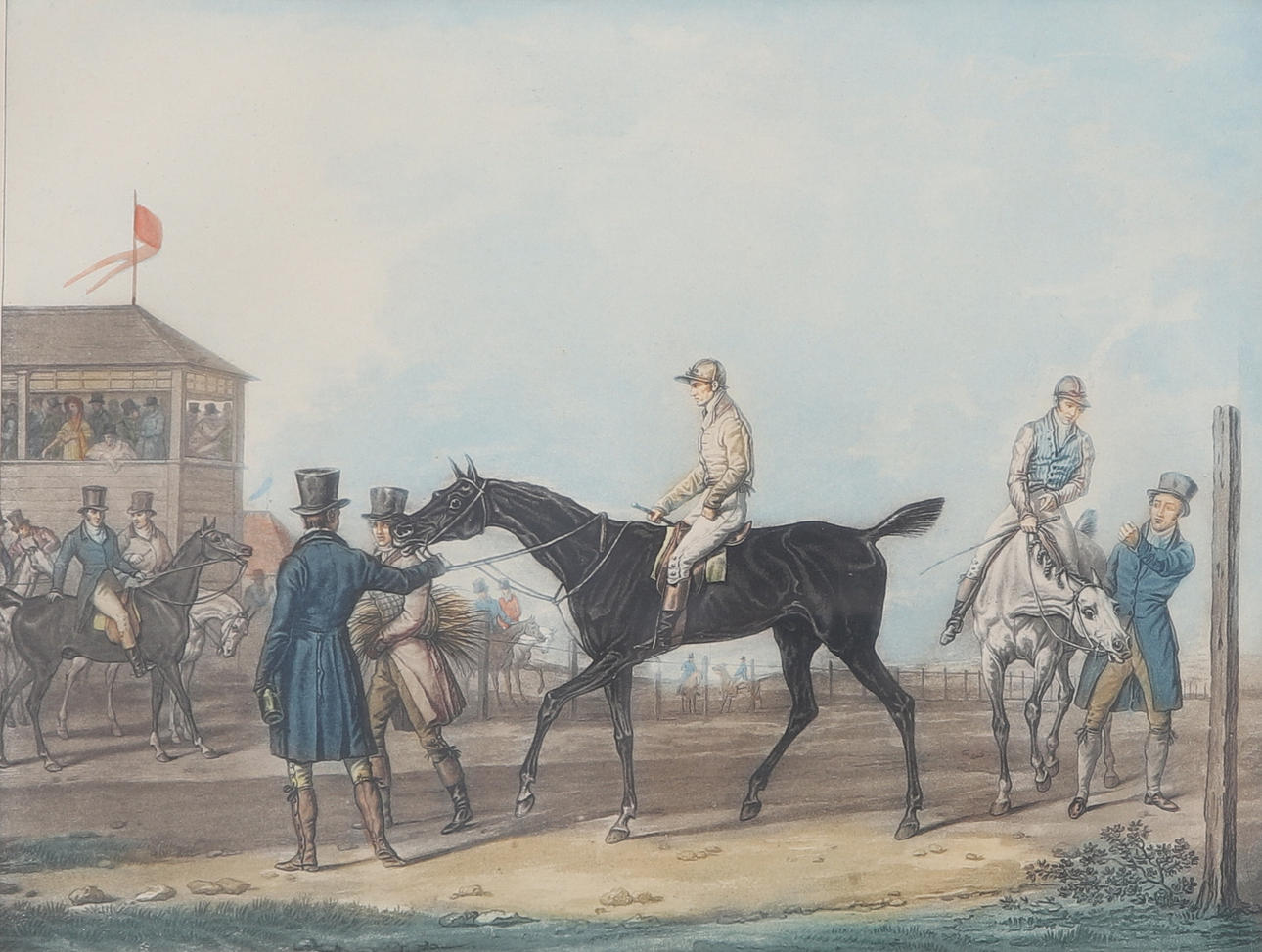 CARLE VERNET. Efter. Etsning, "Préparatifs d'une Course".