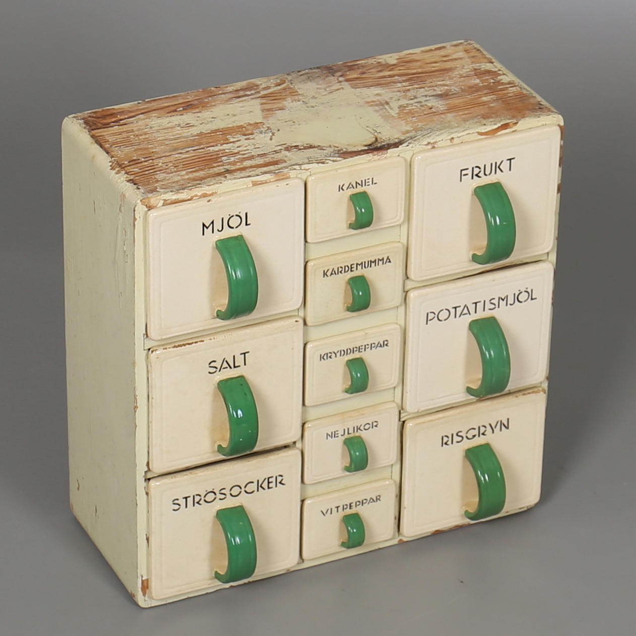 KRYDDSKÅP. Keramik/trä "Elit" Rörstrand. 1940-tal.