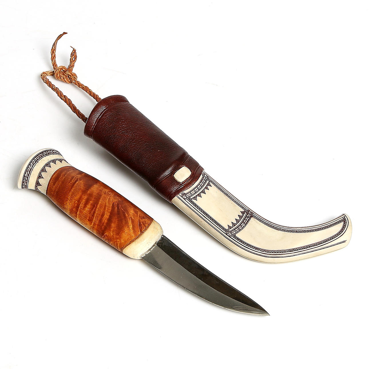 SAMEKNIV, horn och läder, Erik Fankki, 1900-talets andra hälft.