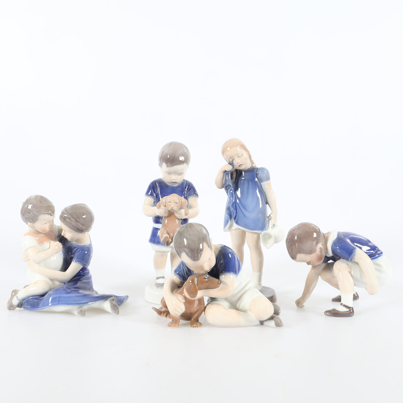 FIGURER, 5 stk, børn, Royal Copenhagen.