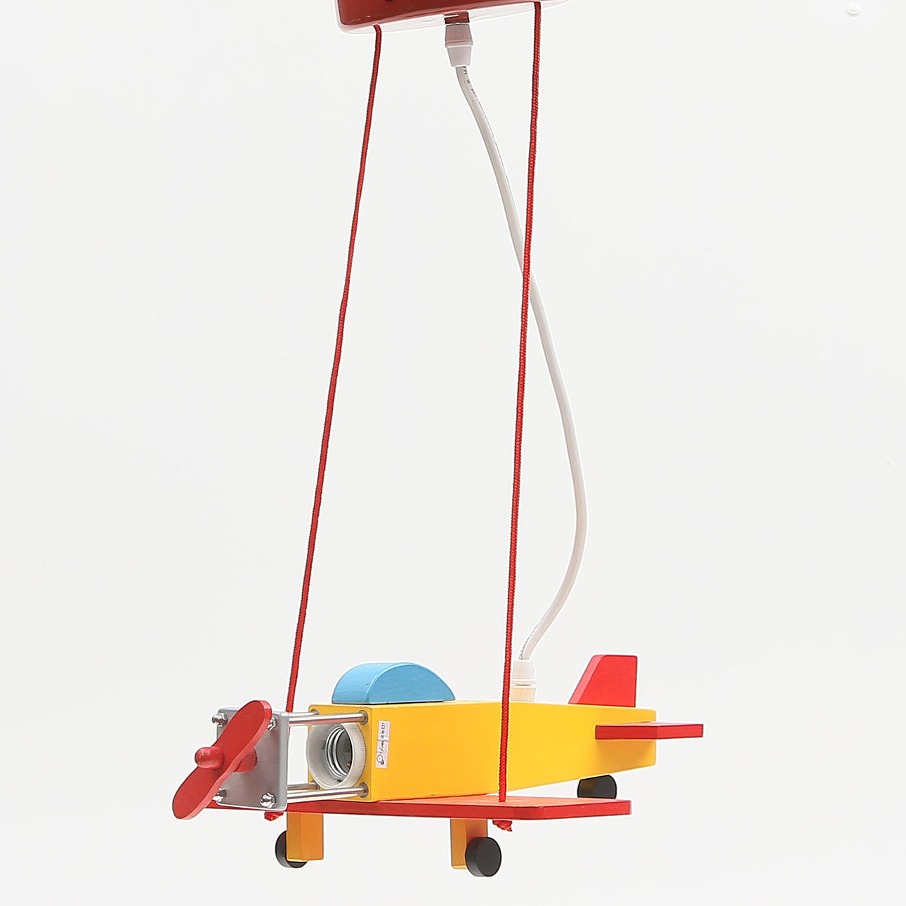 FLUGZEUG LAMPE, Holz, 1900er.