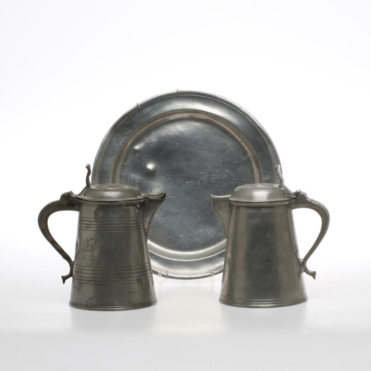 STOP 2 st samt FAT, tenn, 1800-tal.