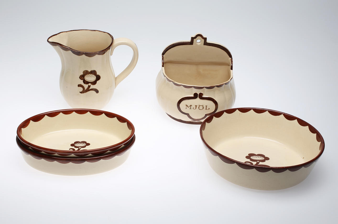 KERAMIK, 5 delar, "Pyro", Gustavsberg.