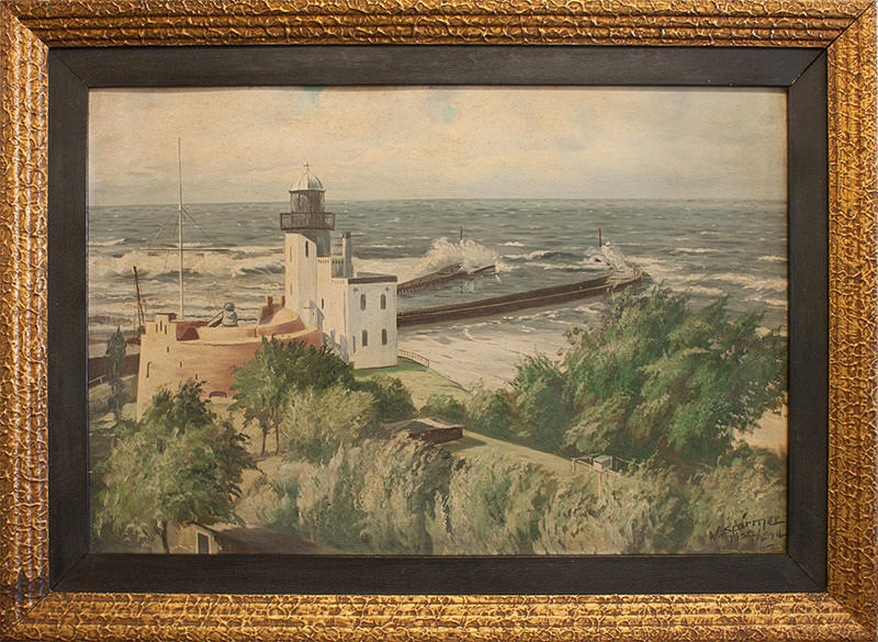 WILLI STÖRMER. Kołobrzeg fyr med Fort Münde.