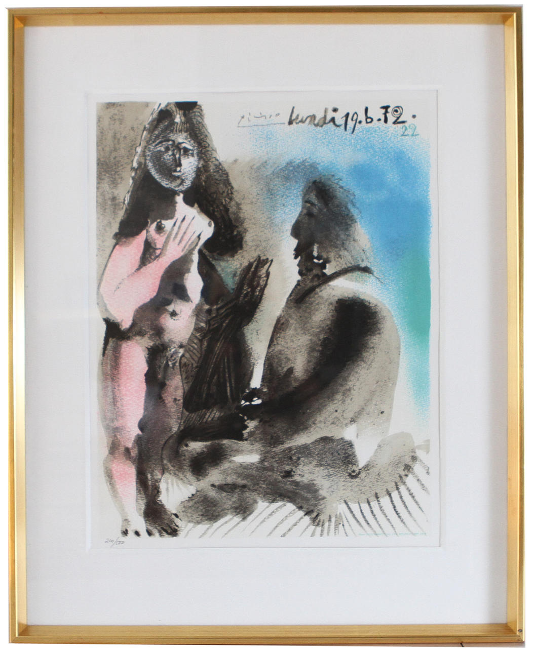 PICASSO. Efter. Färglitografi. Numr 200/500. Henri Deschamps Grav.