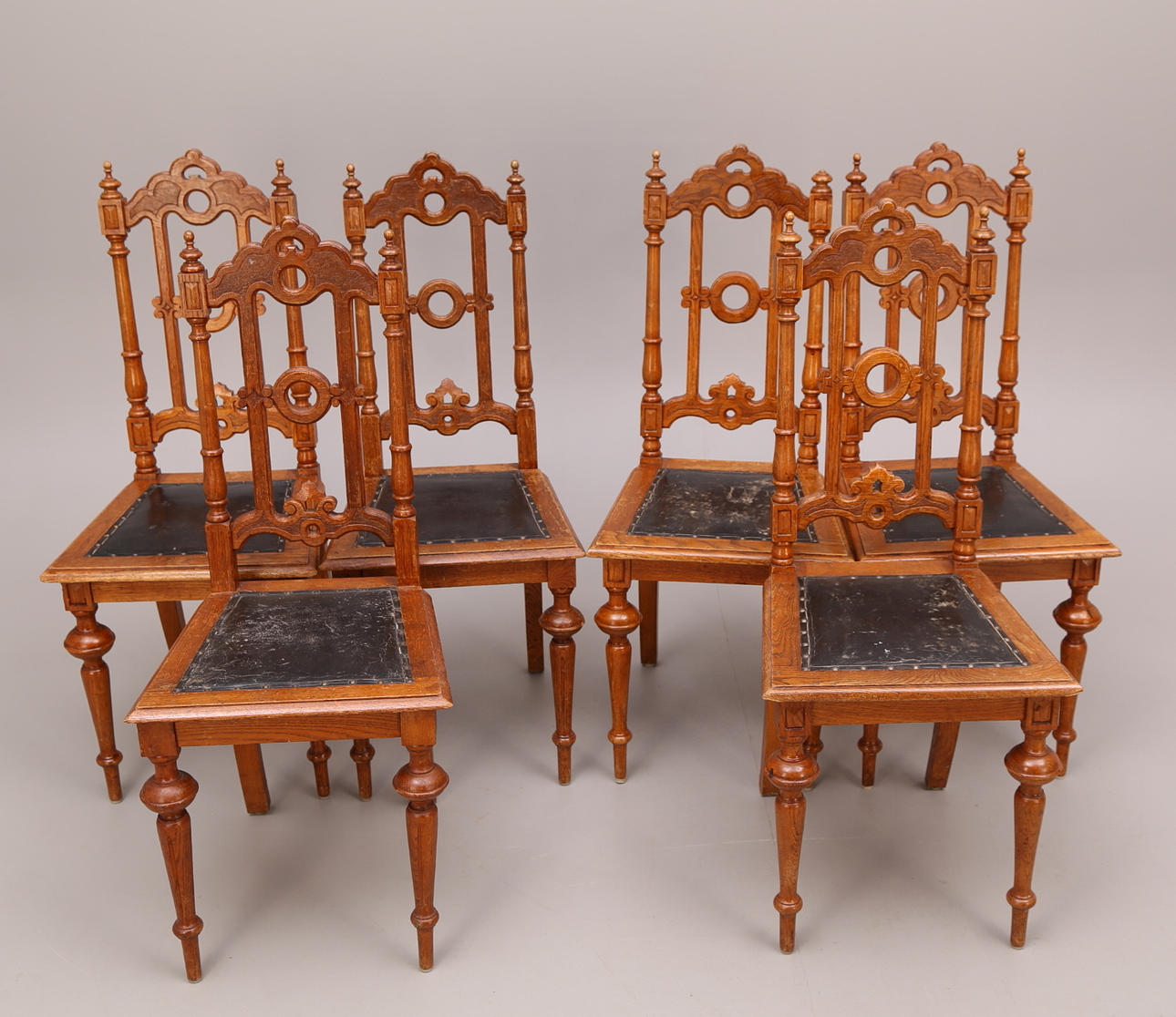 STOLAR, 6 st snarlika, ek, 18/1900-tal.