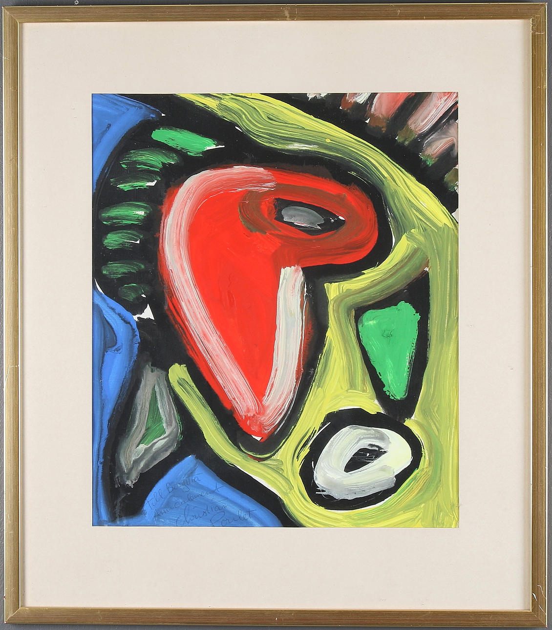 CHRISTIAN POULET. Akryl på papper. Osignerad.